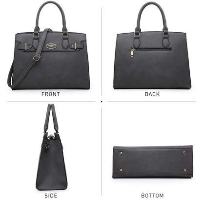 Ladies Shoulder Bag Top Handle Satchel Tote Work Bag with Matching Clutch l Dasein - Dasein Bags