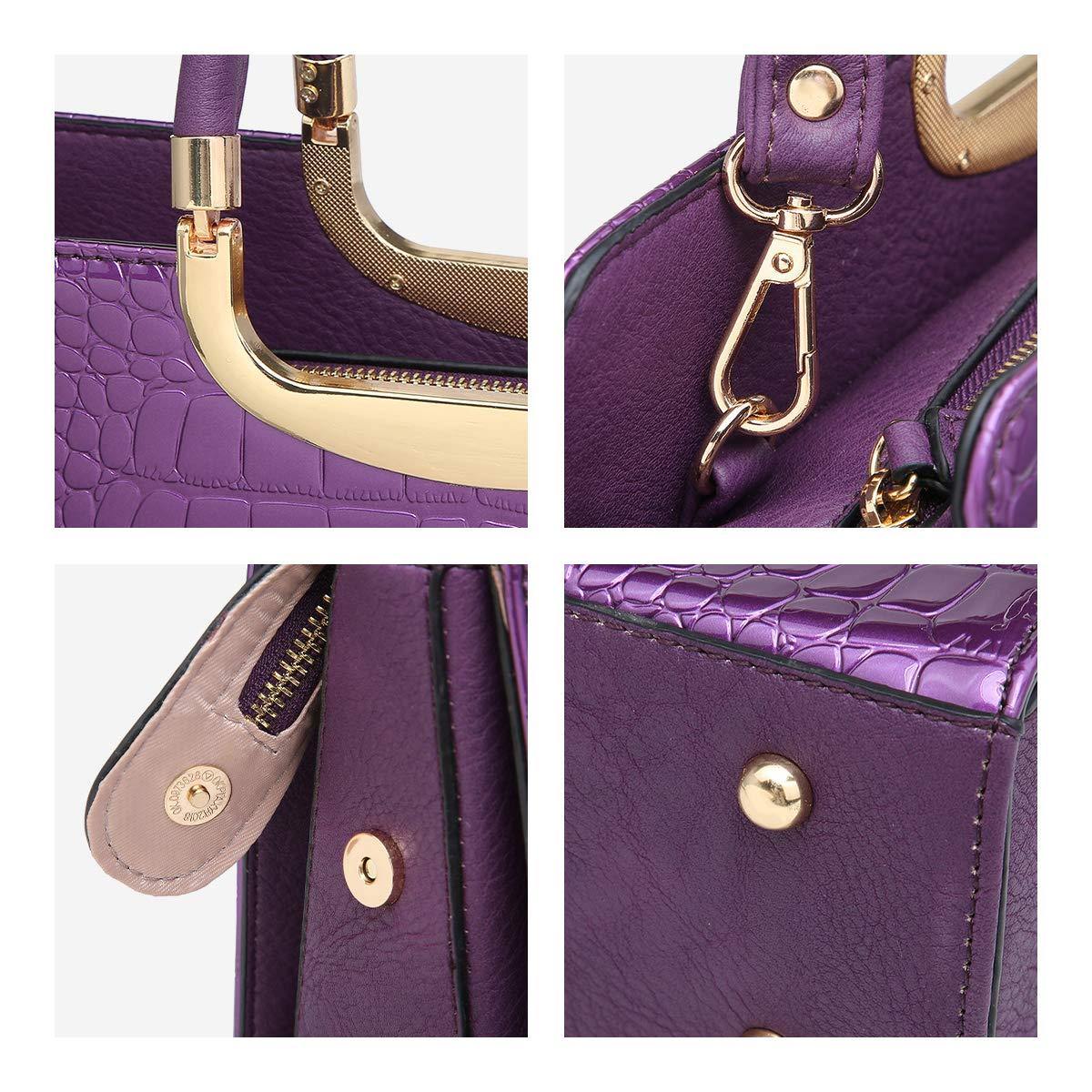 Fashion Pattern Embossed Handbag with Matching Wallet - Dasein Bags