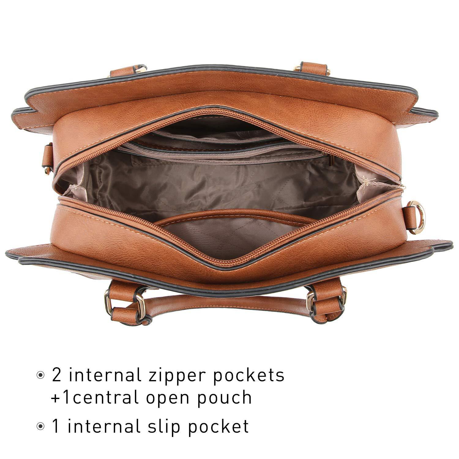 Top Handle Handbag with Matching Wristlet - Dasein Bags