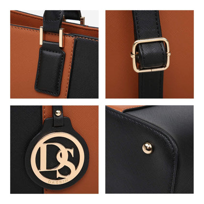 Fashion Stitching Color Large Tote Bag with Matching Wallet l Dasein - Dasein Bags