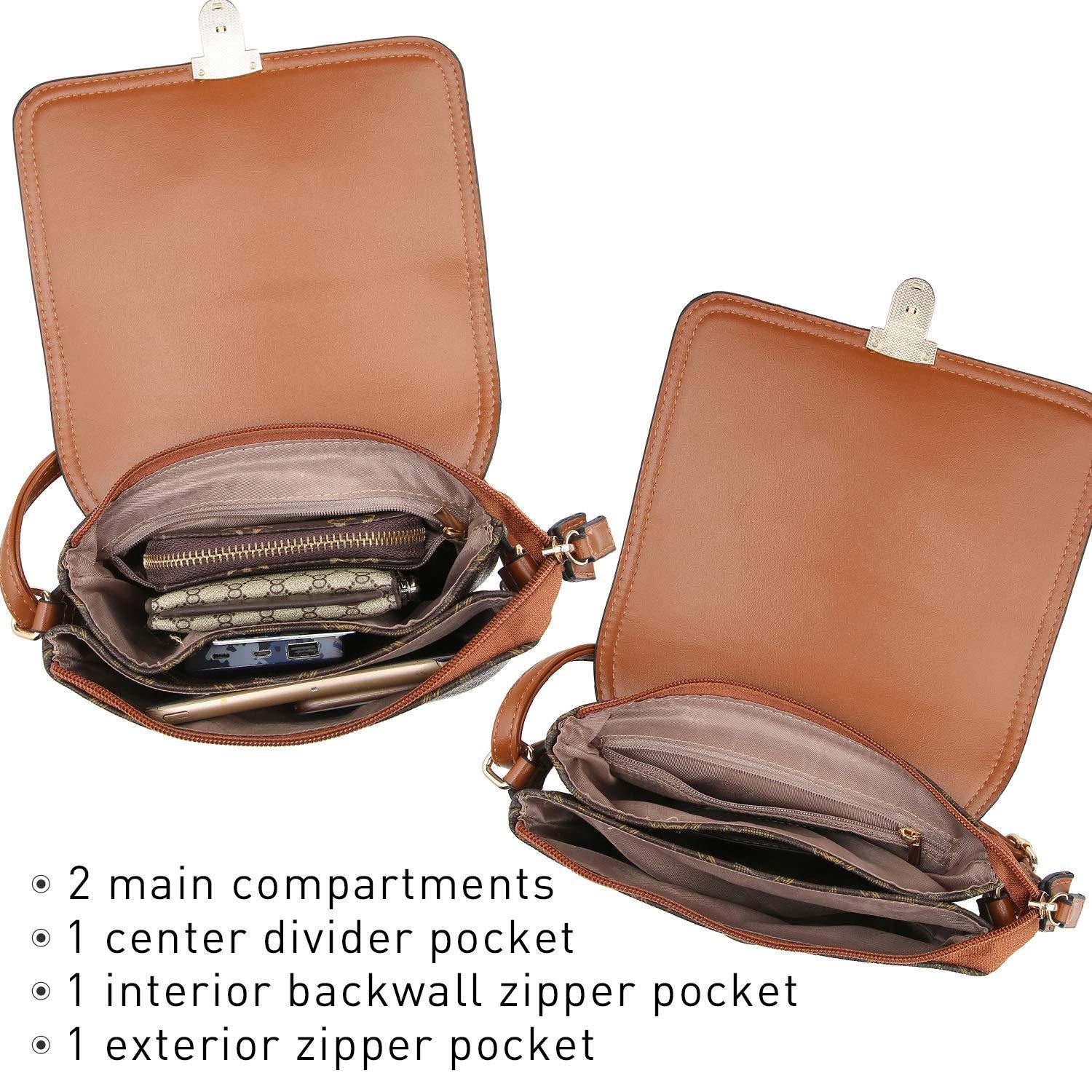 Fashion Monogram Flap Crossbody Bag - Dasein Bags
