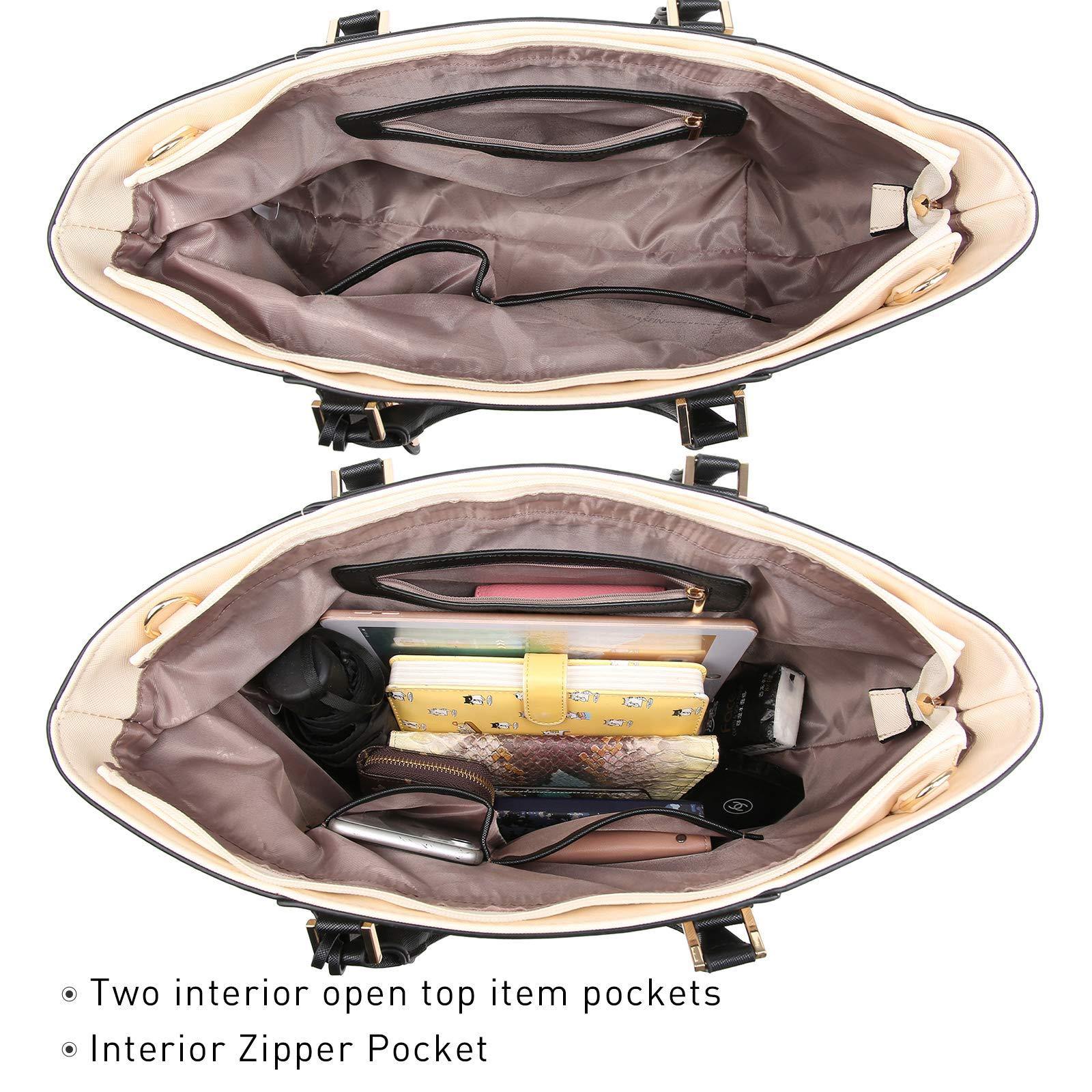 Fashion Stitching Color Large Tote Bag with Matching Wallet l Dasein - Dasein Bags