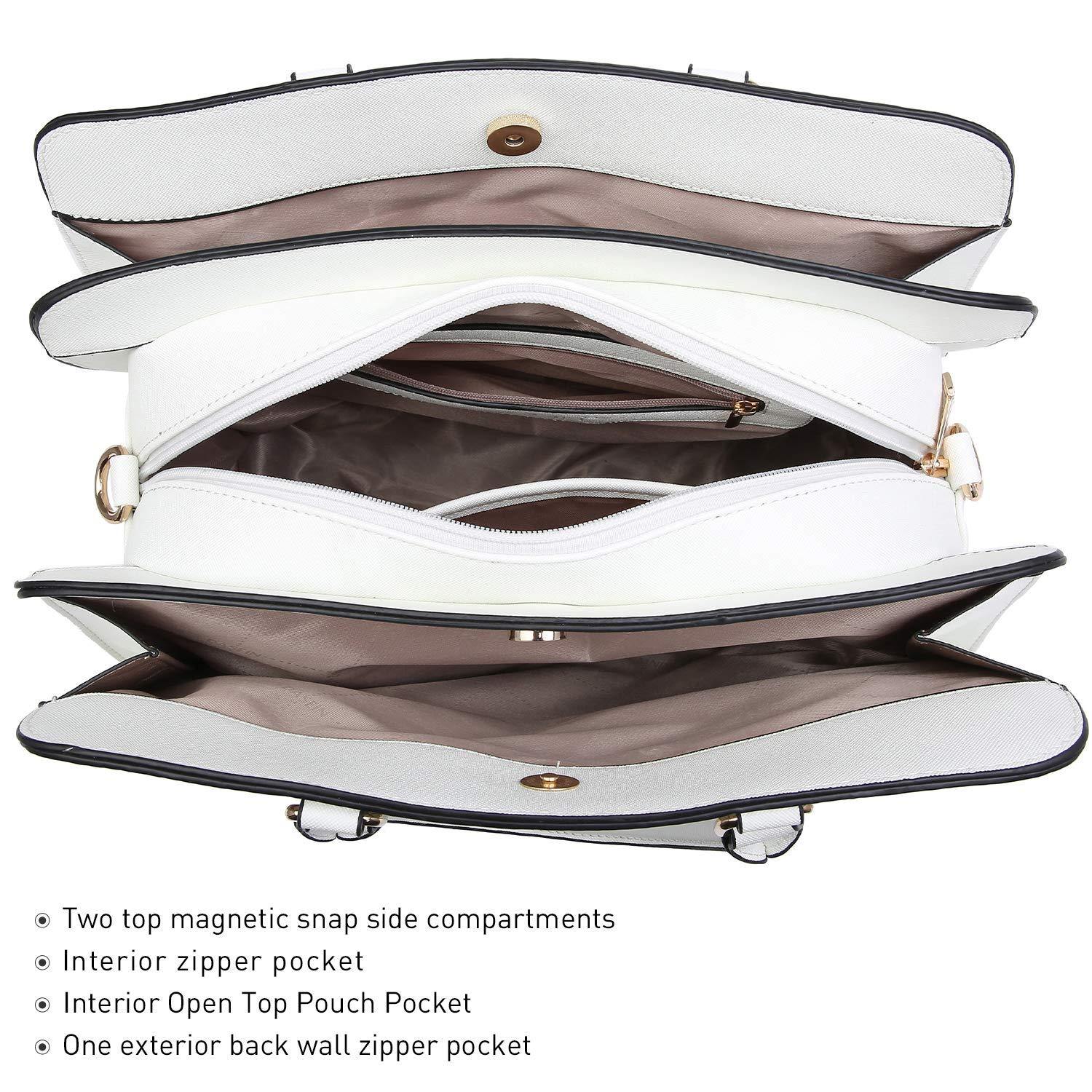 Gold-Tone Hardware Vegan Leather Textured Handbag with Matching Wallet l Dasein - Dasein Bags