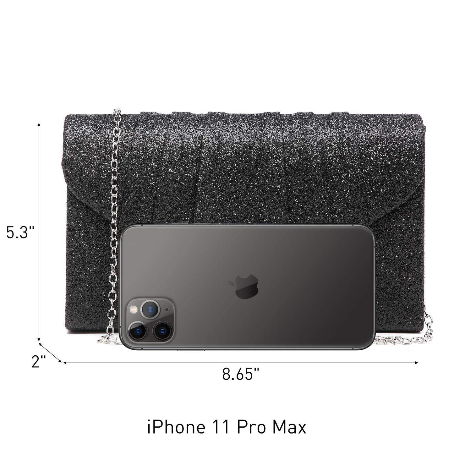 Women's Evening Bag Pleated Envelope Clutch Handbag l Dasein - Dasein Bags