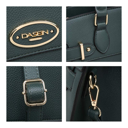 Ladies Shoulder Bag Top Handle Satchel Tote Work Bag with Matching Clutch l Dasein - Dasein Bags
