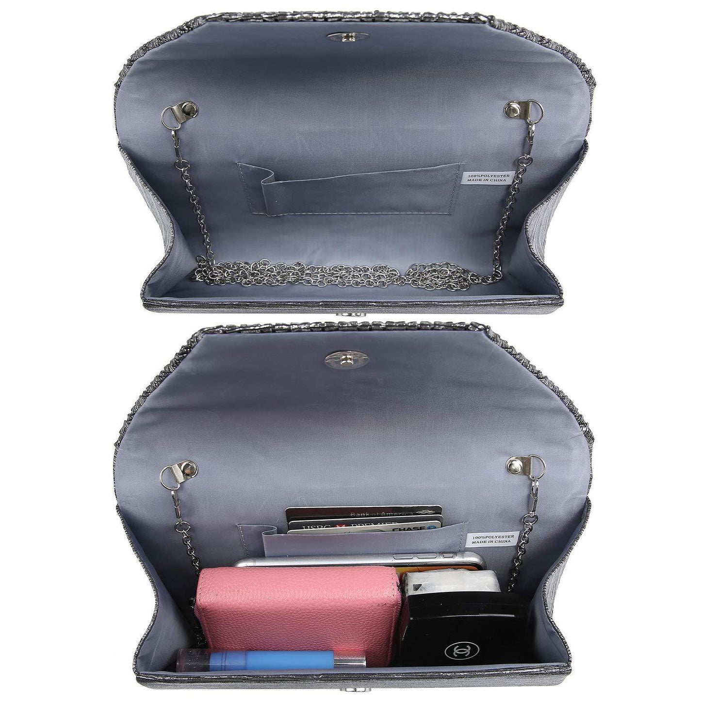 Women Glitter Rhinestone Wedding Evening Purse Envelope Clutch Dasein - Dasein Bags