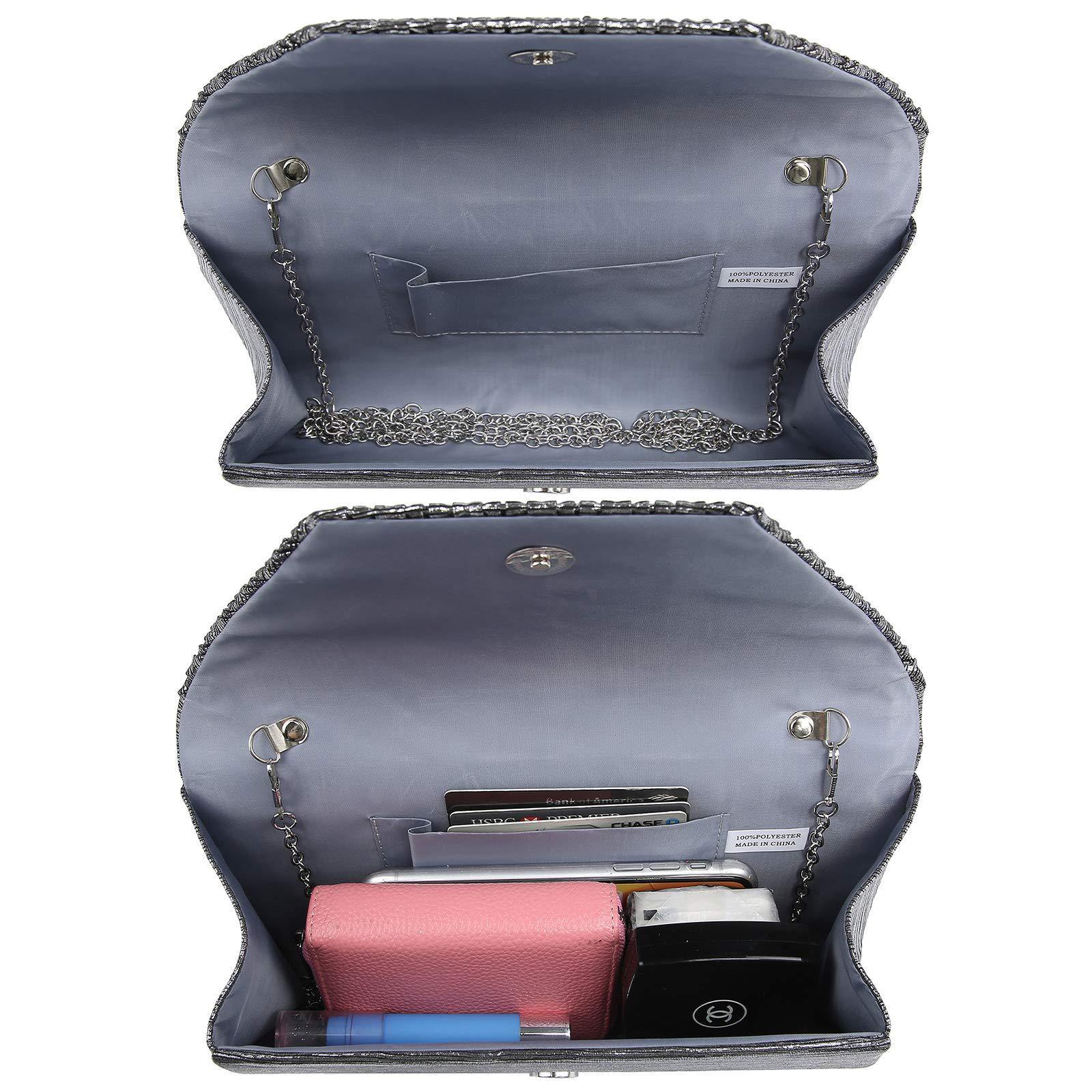 Women Glitter Rhinestone Wedding Evening Purse Envelope Clutch Dasein - Dasein Bags