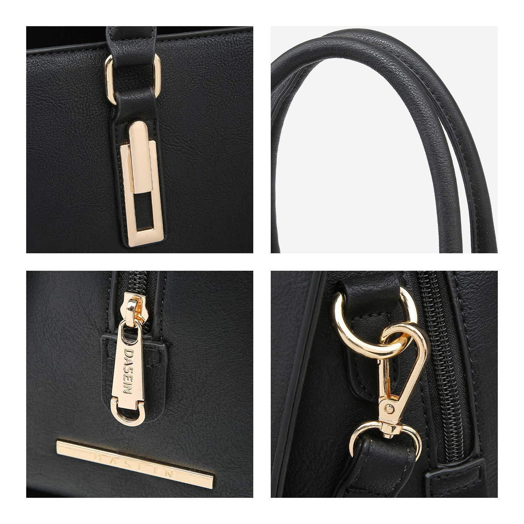 Top Handle Handbag with Matching Wristlet - Dasein Bags