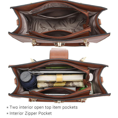 Women Fashion Chain Fashion Belt lock Tote Bags With Matching Clutch Dasein - Dasein Bags