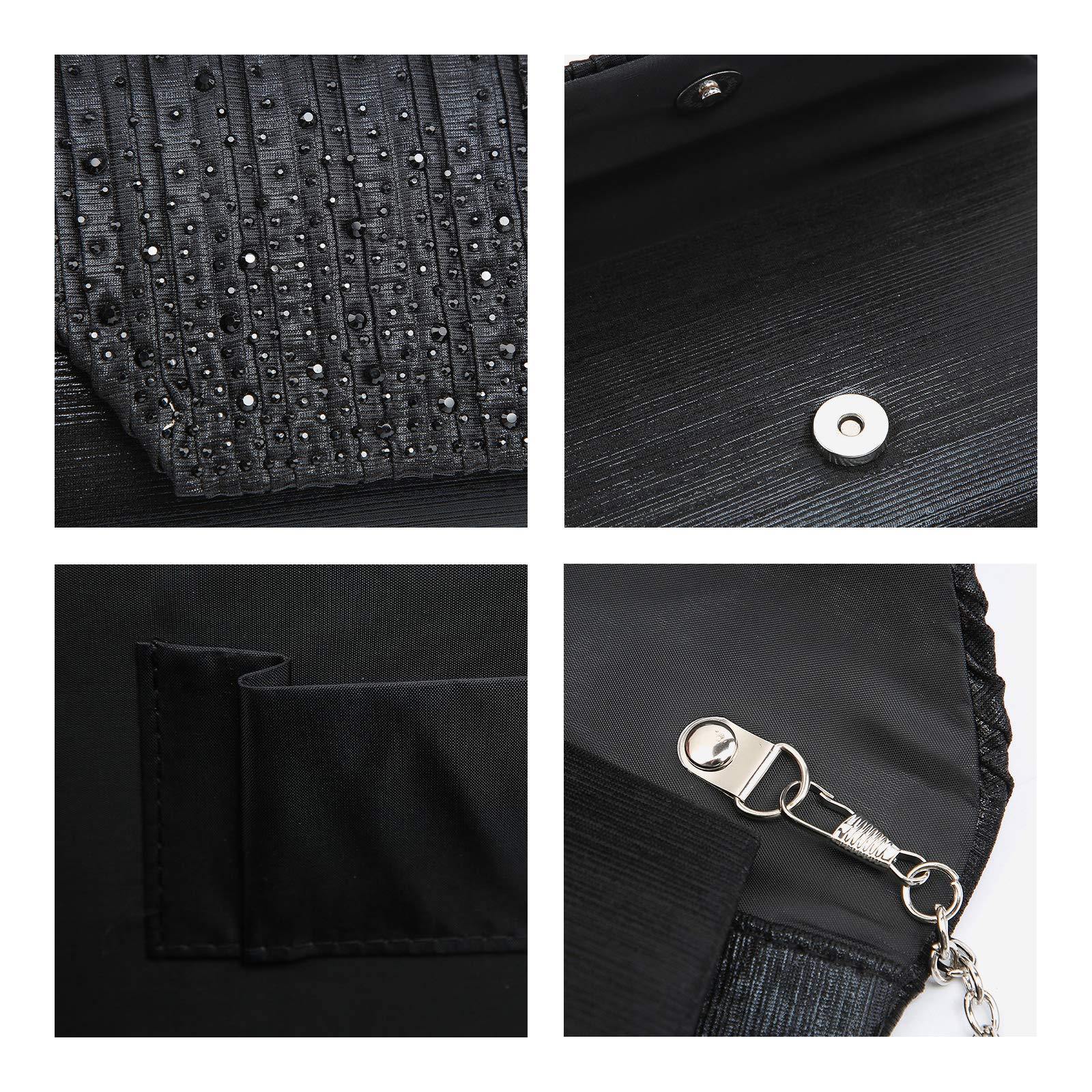 Women Glitter Rhinestone Wedding Evening Purse Envelope Clutch Dasein - Dasein Bags