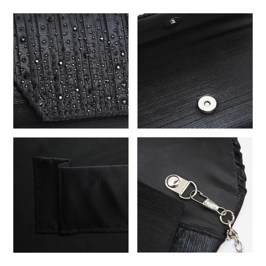 Women Glitter Rhinestone Wedding Evening Purse Envelope Clutch Dasein - Dasein Bags