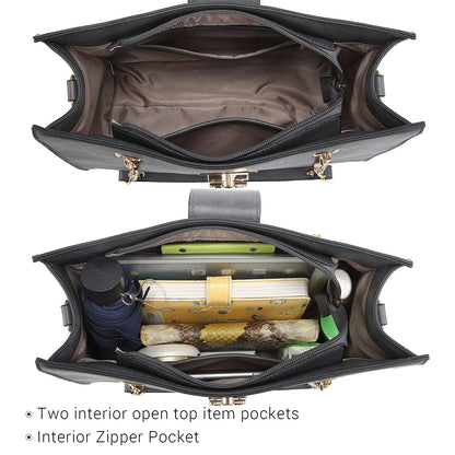 Women Fashion Chain Fashion Belt lock Tote Bags With Matching Clutch Dasein - Dasein Bags