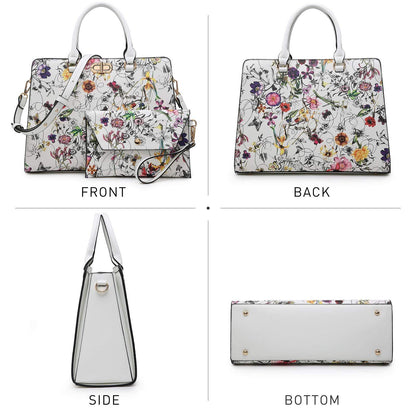 Twist Lock Handbag with Matching Wristlet - Dasein Bags