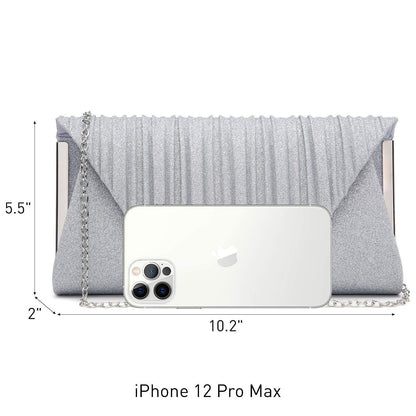 Dasein Glitter Flap Envelope Clutch Purses Evening Bags Wedding Party Prom Purse - Dasein Bags