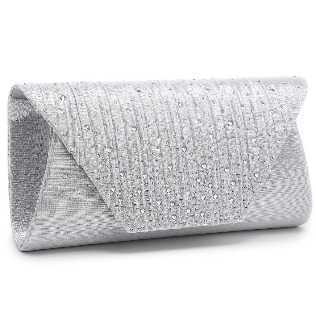 Women Glitter Rhinestone Wedding Evening Purse Envelope Clutch Dasein - Dasein Bags