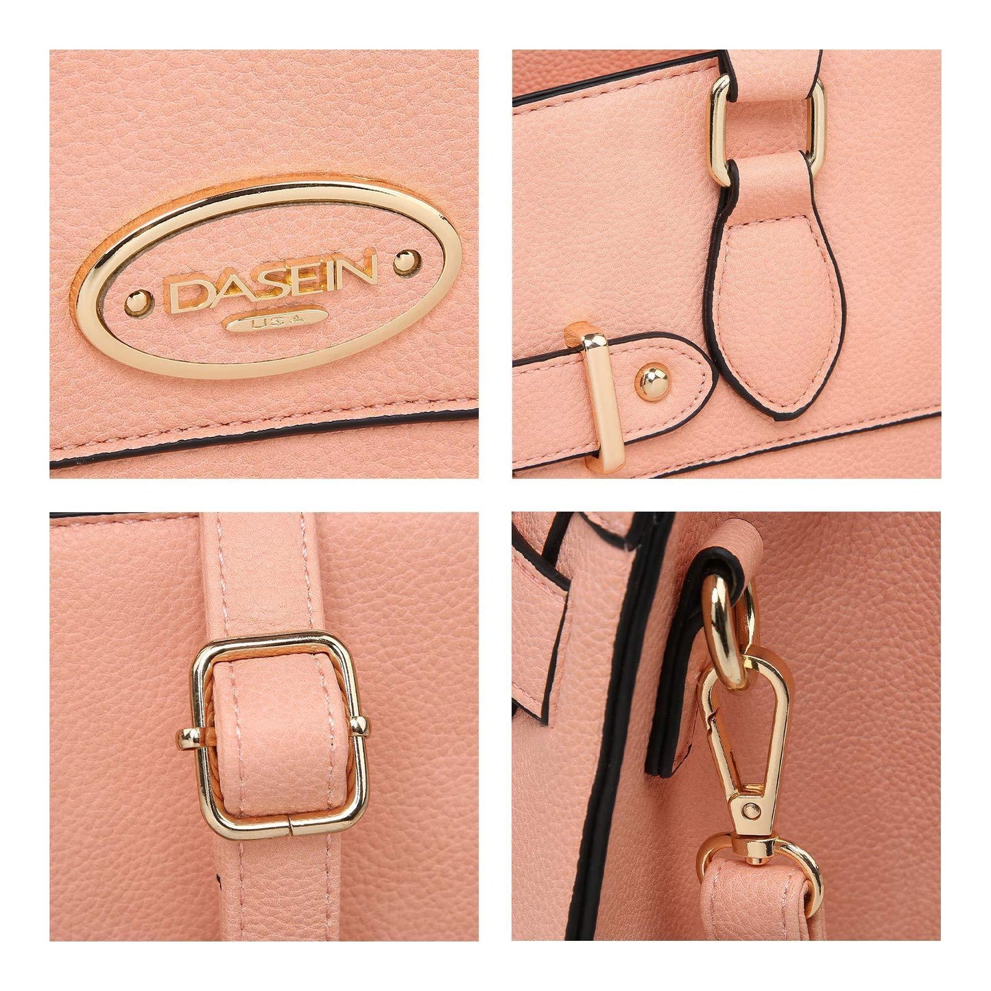 Ladies Shoulder Bag Top Handle Satchel Tote Work Bag with Matching Clutch l Dasein - Dasein Bags