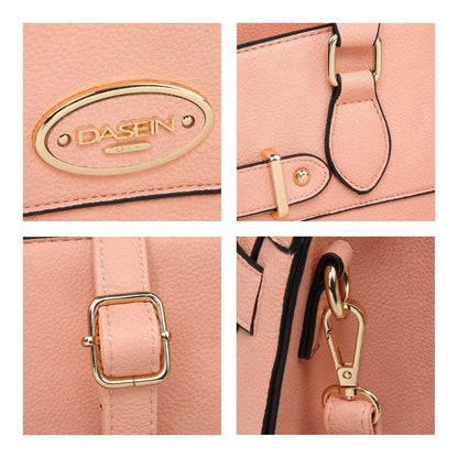 Ladies Shoulder Bag Top Handle Satchel Tote Work Bag with Matching Clutch l Dasein - Dasein Bags