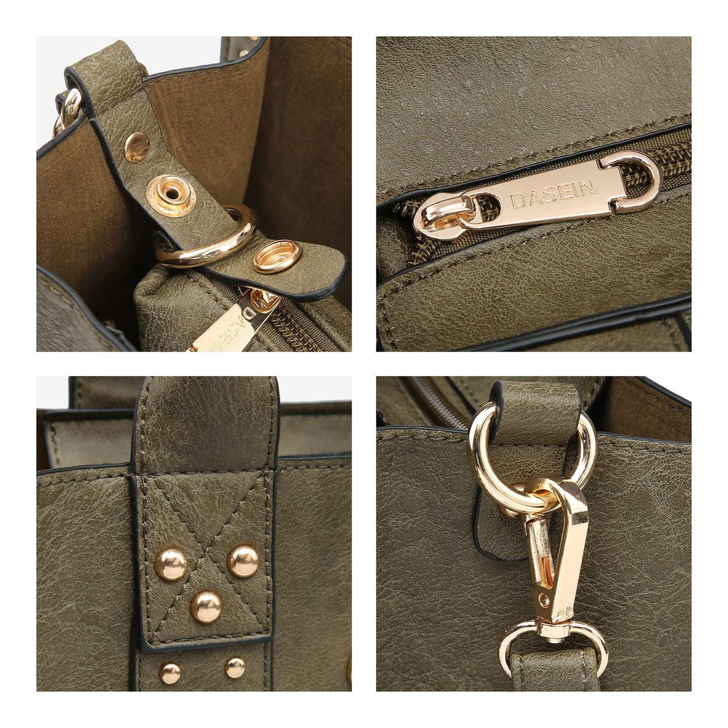 Studded 3-in-1 Top Handle Tote Handbag l Dasein - Dasein Bags