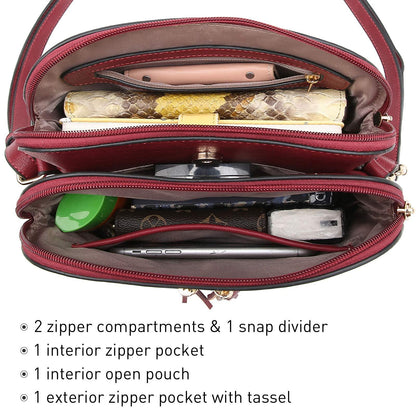 Tassel Front Zipper Crossbody Bag - Dasein Bags