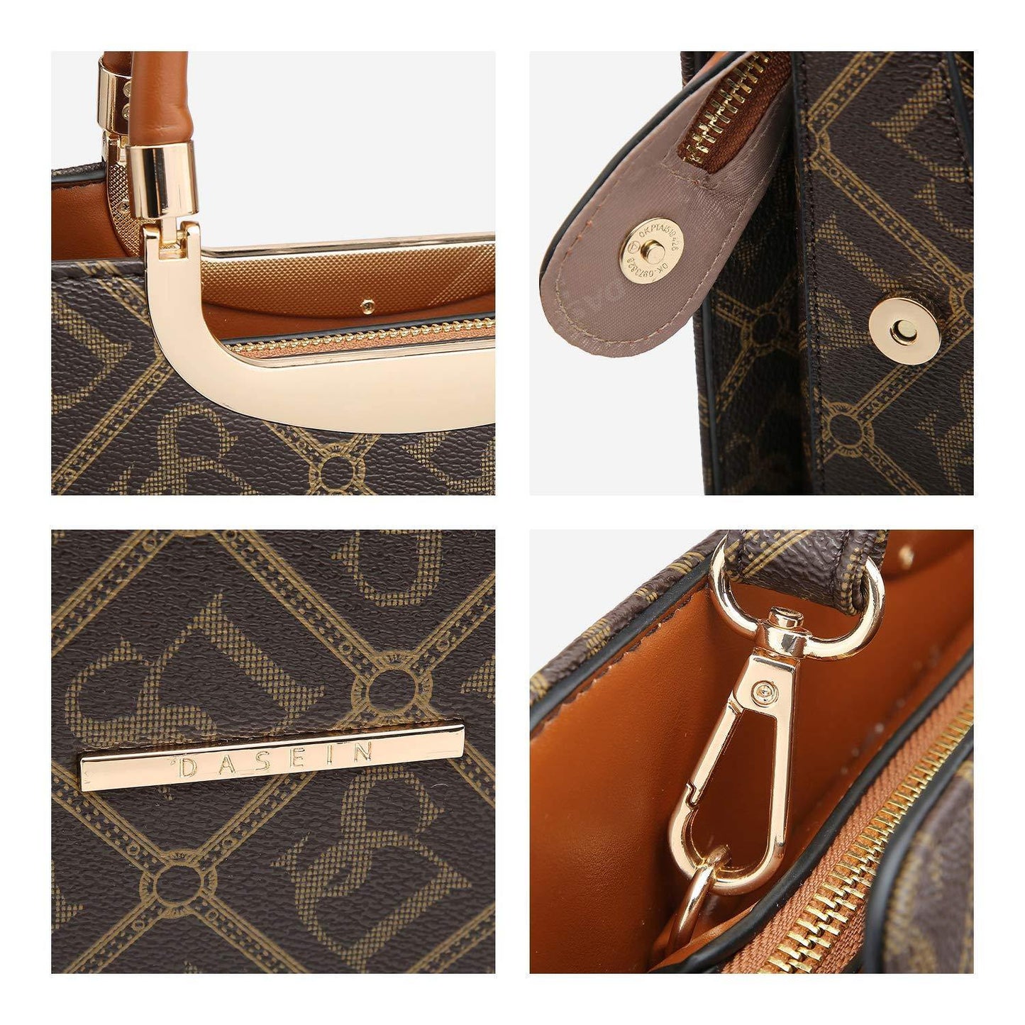 Monogram Briefcase with Matching Wristlet - Dasein Bags