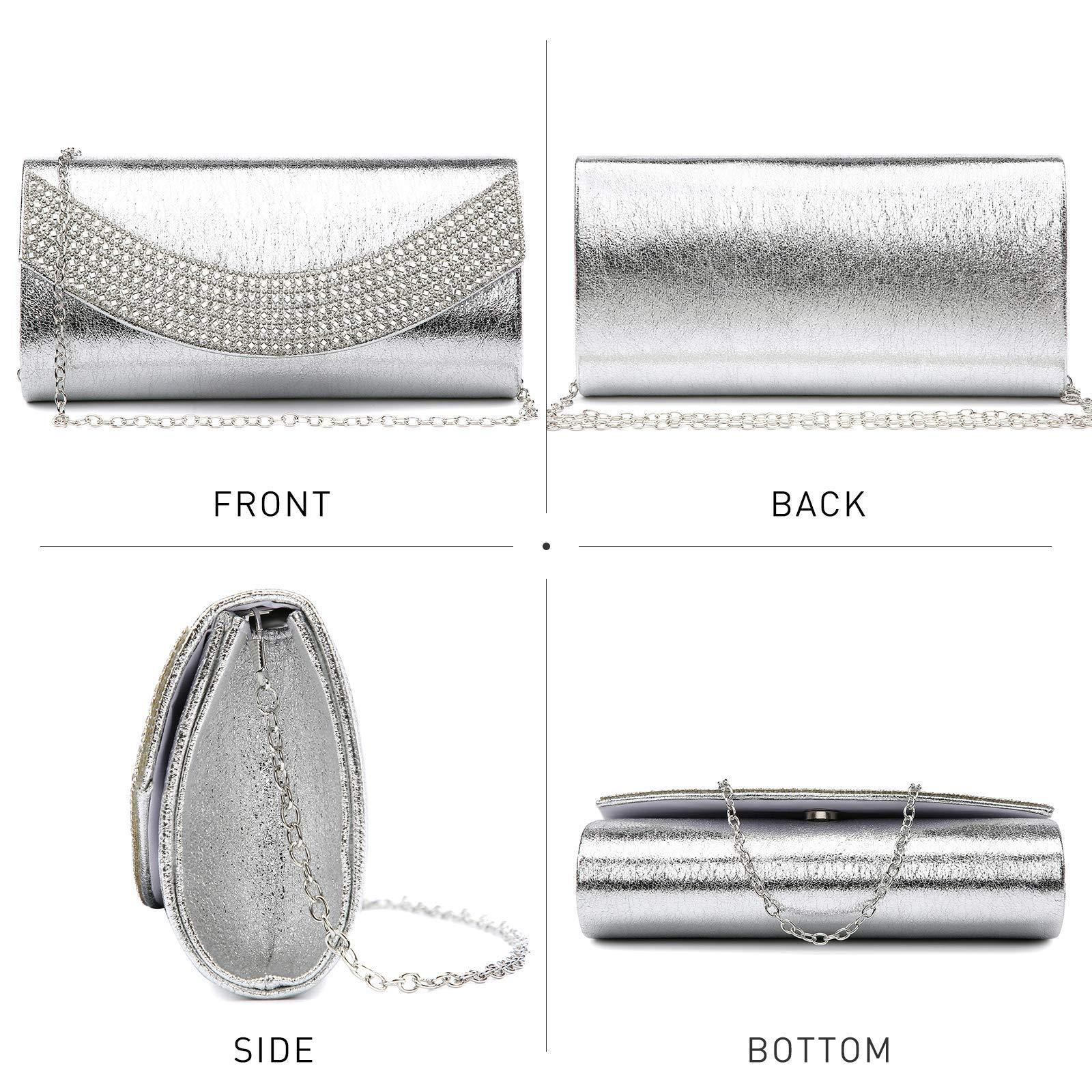 PU Leather Rhinestone Evening Bags Formal Wedding Party Purse Dasein - Dasein Bags
