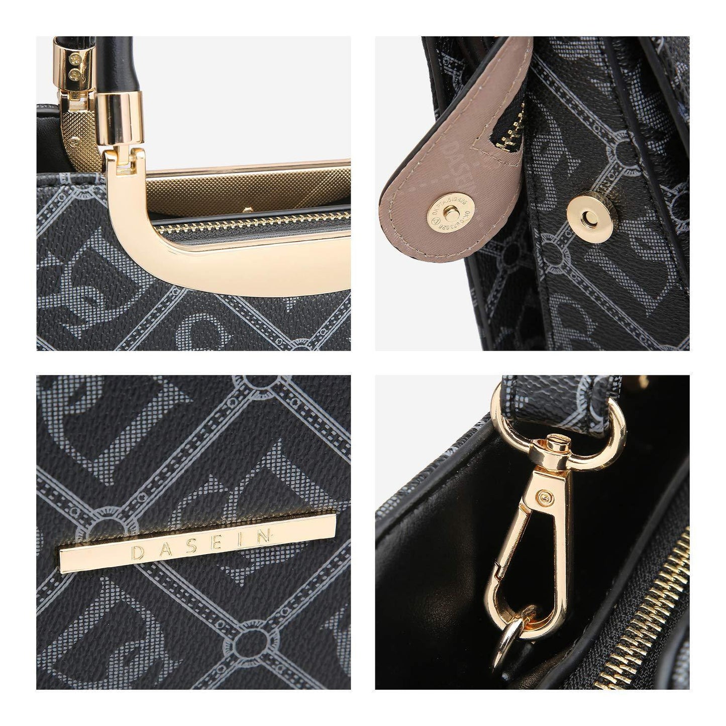 Monogram Briefcase with Matching Wristlet - Dasein Bags