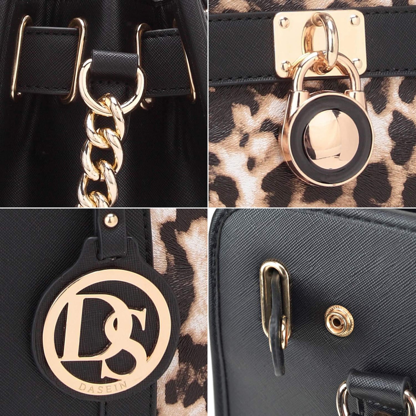 Two Tone Satchel Top Handle Bags Work Tote with Matching Wallet l Dasein - Dasein Bags