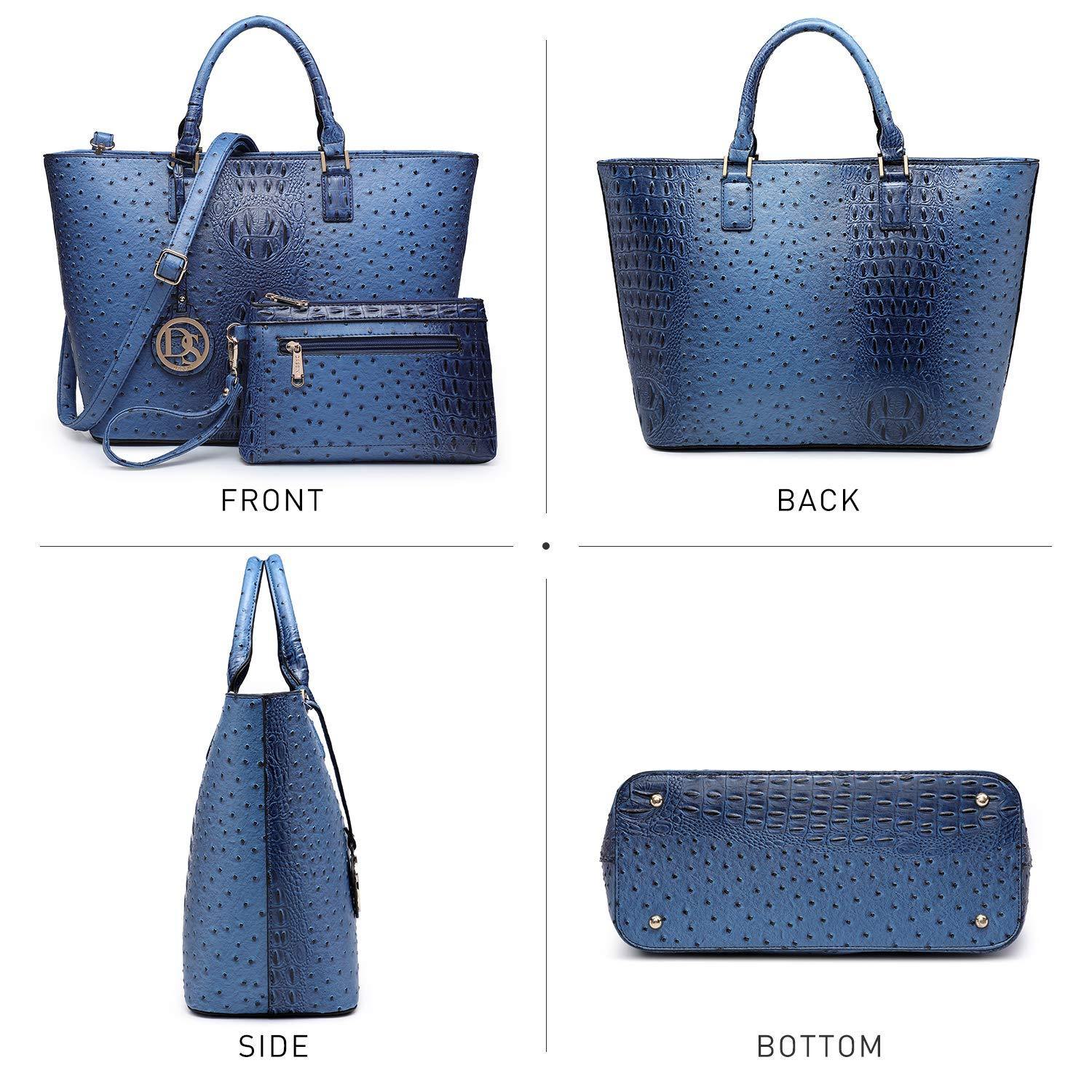 Fashion Embossed Pattern Tote with Matching Wallet - Dasein Bags