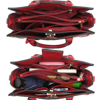 Studded Handbag with Matching Wristlet - Dasein Bags