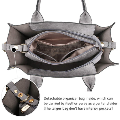 Studded 3-in-1 Top Handle Tote Handbag l Dasein - Dasein Bags