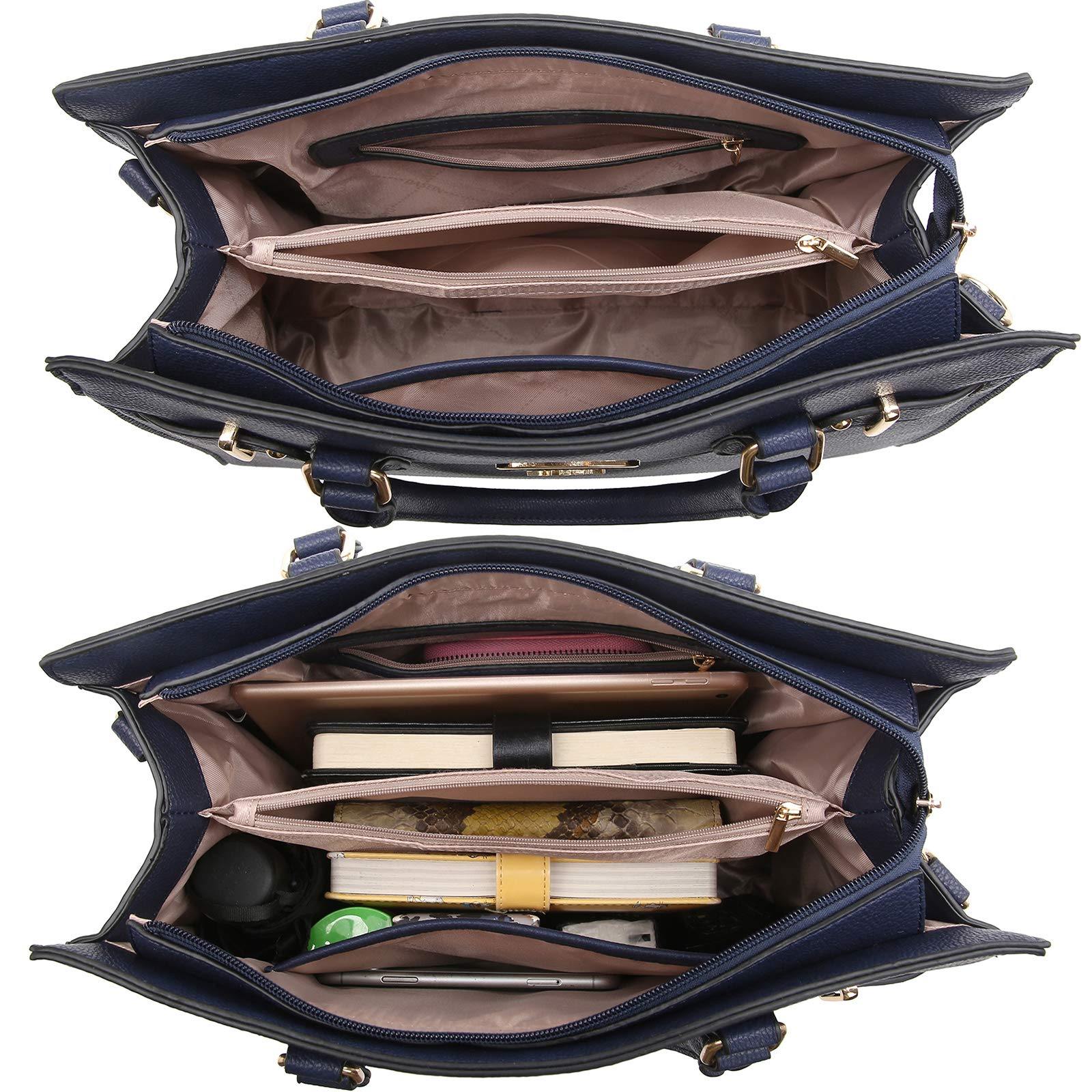 Ladies Shoulder Bag Top Handle Satchel Tote Work Bag with Matching Clutch l Dasein - Dasein Bags