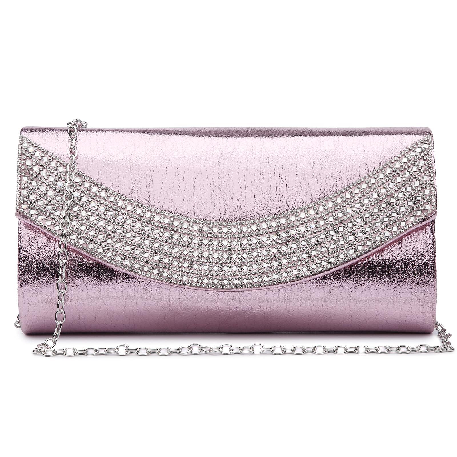 PU Leather Rhinestone Evening Bags Formal Wedding Party Purse Dasein - Dasein Bags