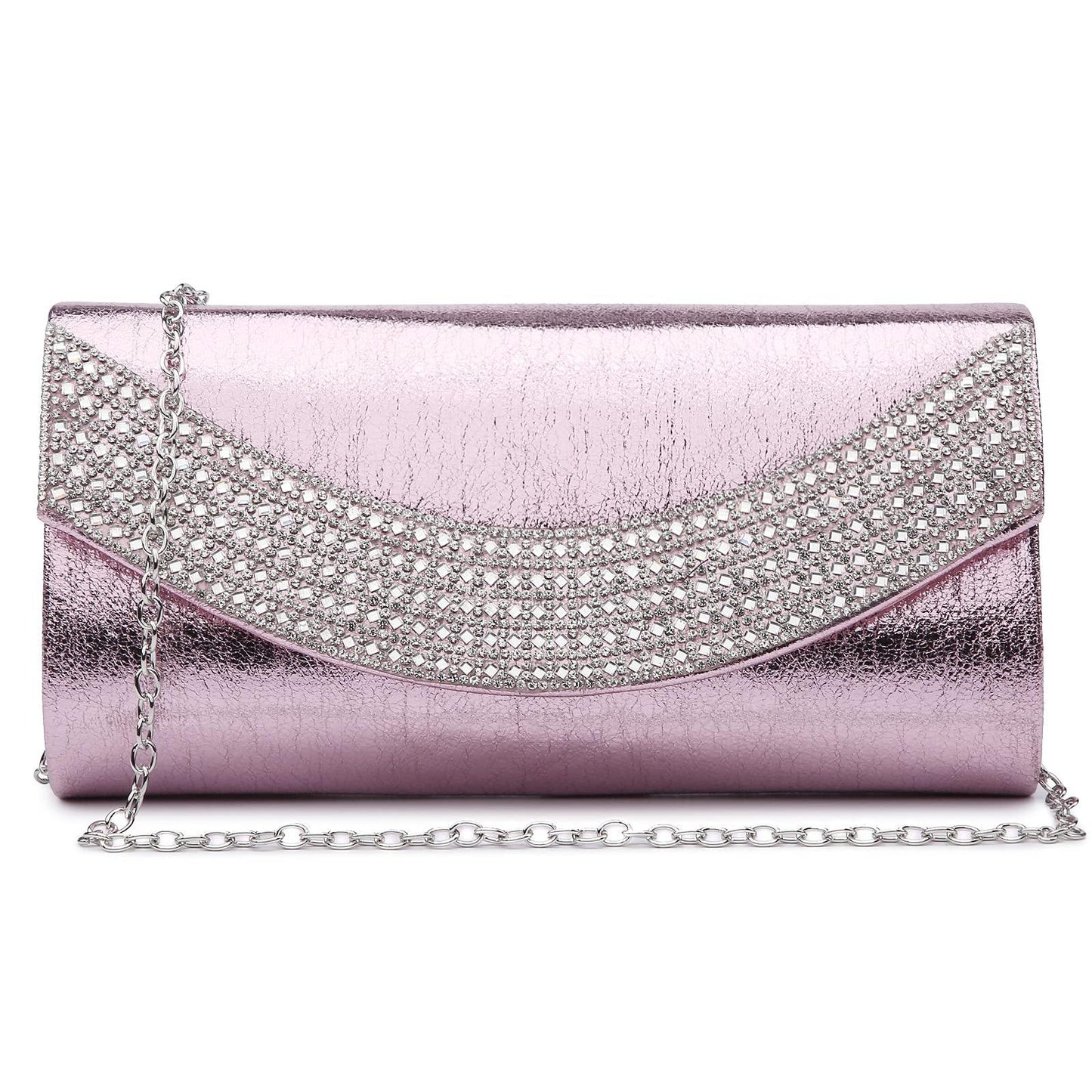 PU Leather Rhinestone Evening Bags Formal Wedding Party Purse Dasein - Dasein Bags