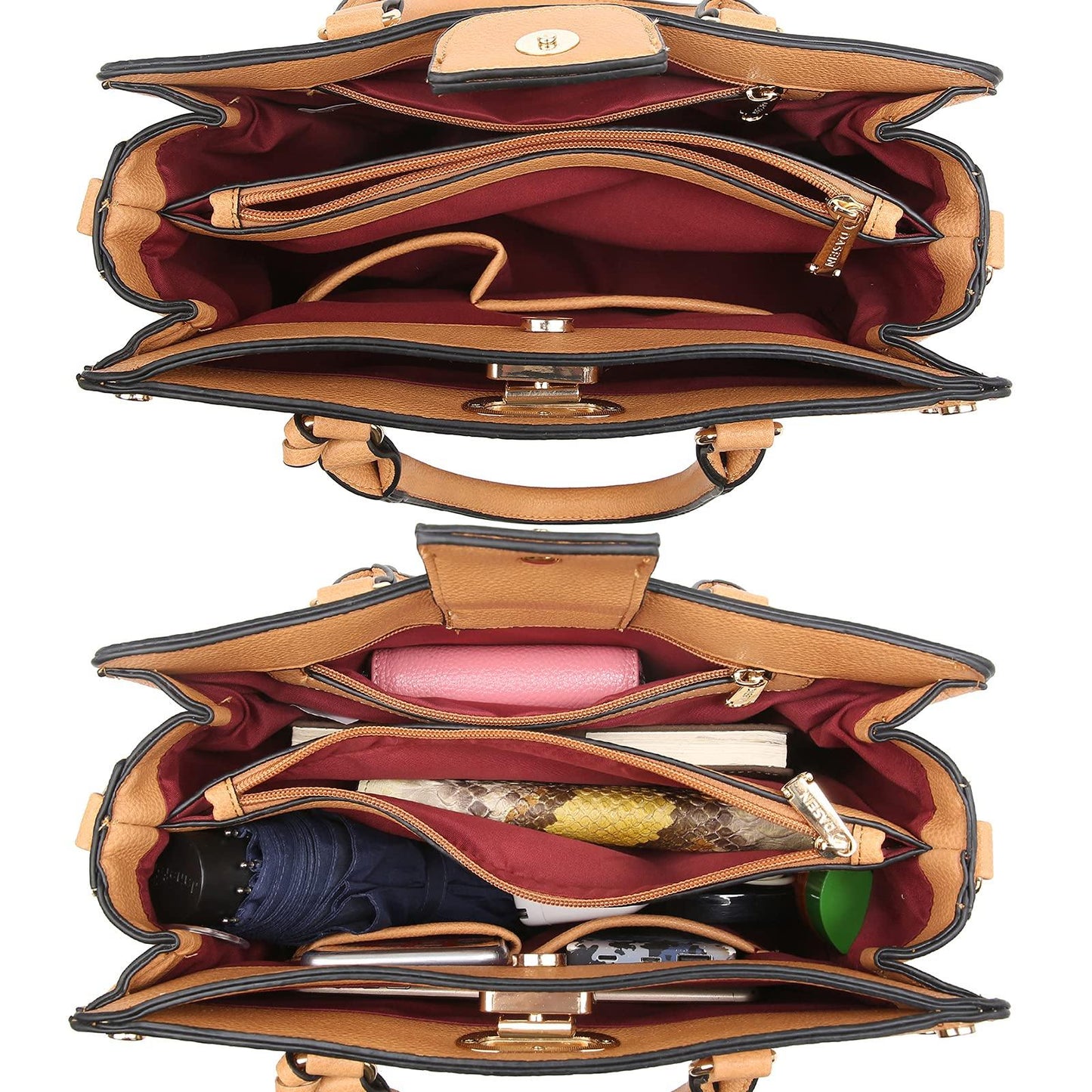 Studded Handbag with Matching Wristlet - Dasein Bags