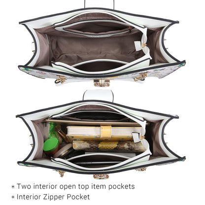 Women Fashion Chain Fashion Belt lock Tote Bags With Matching Clutch Dasein - Dasein Bags