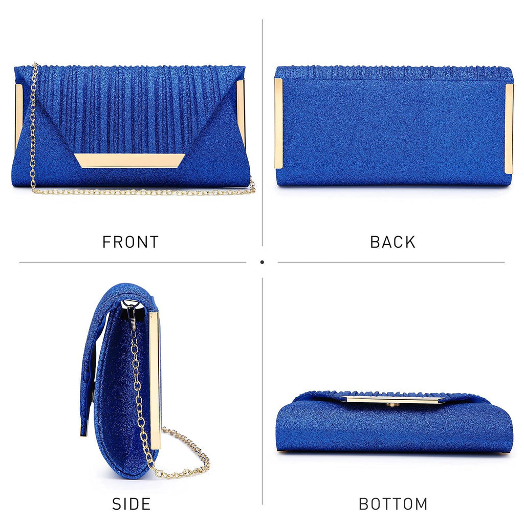 Dasein Glitter Flap Envelope Clutch Purses Evening Bags Wedding Party Prom Purse - Dasein Bags
