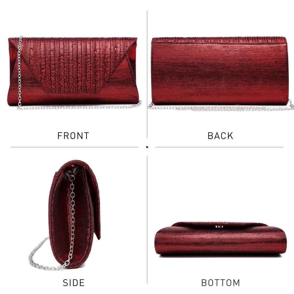 Women Glitter Rhinestone Wedding Evening Purse Envelope Clutch Dasein - Dasein Bags