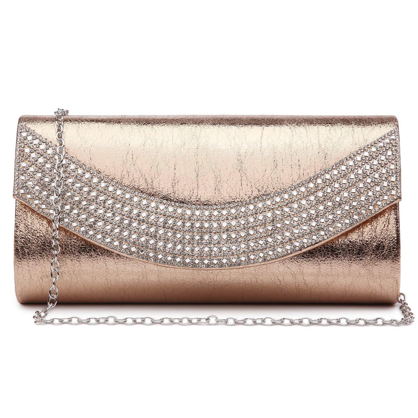 PU Leather Rhinestone Evening Bags Formal Wedding Party Purse Dasein - Dasein Bags