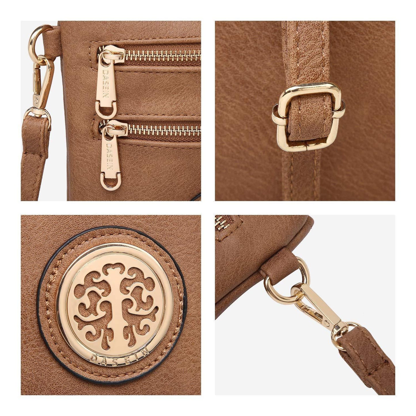 Women PU Leather Lightweight Crossbody Bag with Multi Pockets l Dasein - Dasein Bags