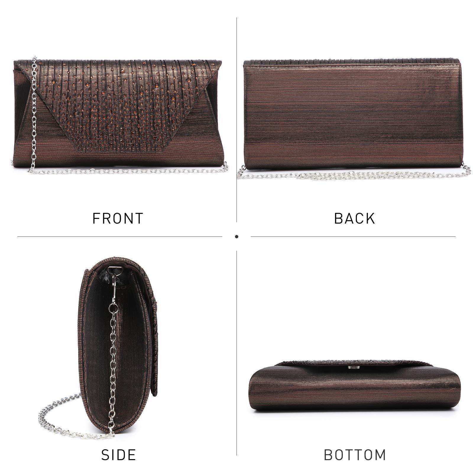 Women Glitter Rhinestone Wedding Evening Purse Envelope Clutch Dasein - Dasein Bags