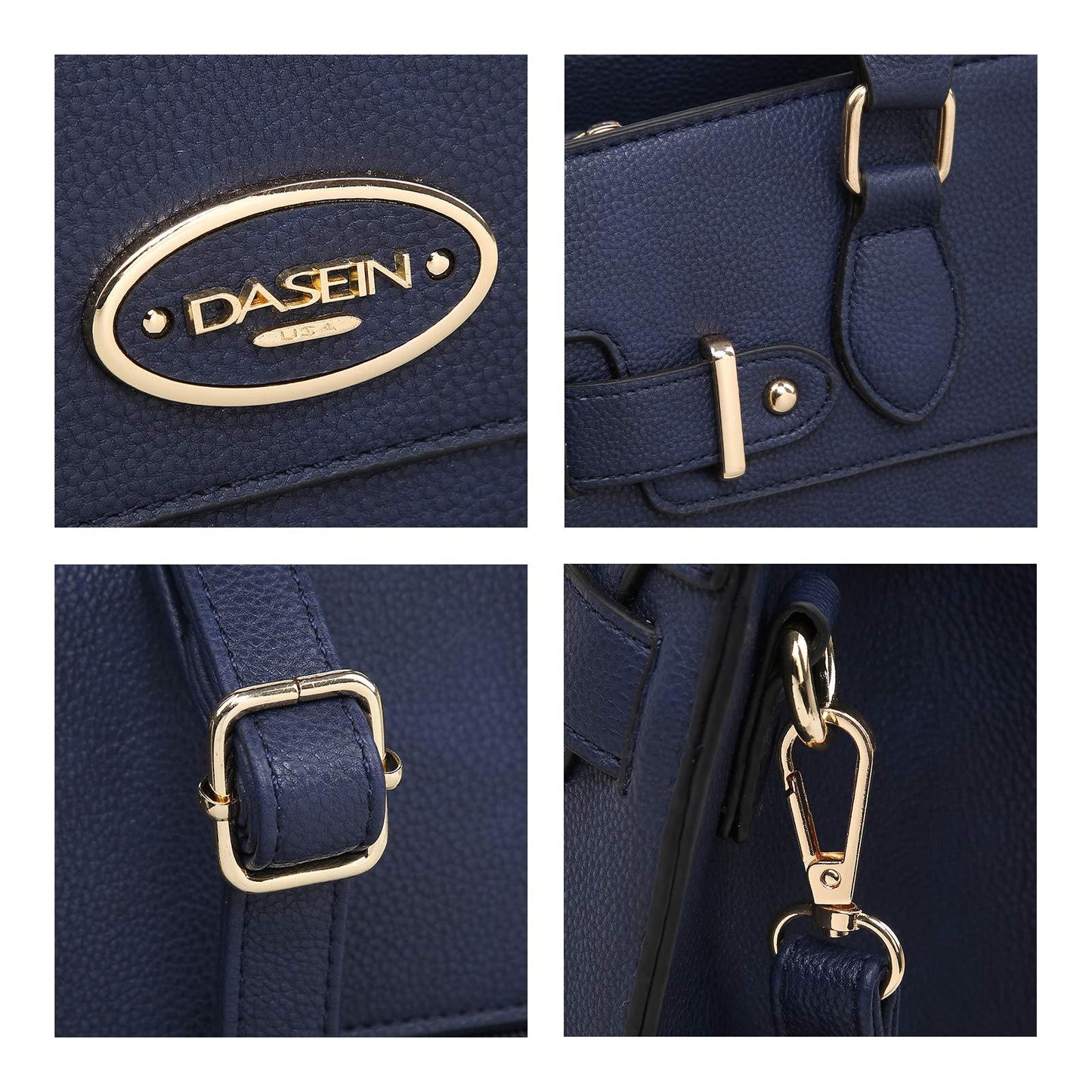 Ladies Shoulder Bag Top Handle Satchel Tote Work Bag with Matching Clutch l Dasein - Dasein Bags