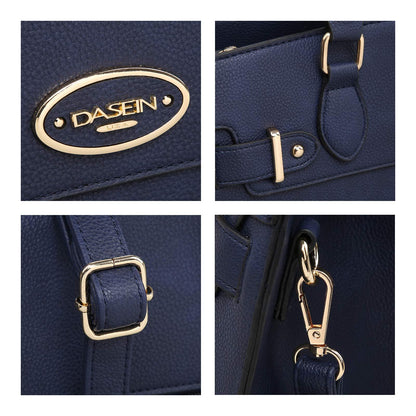 Ladies Shoulder Bag Top Handle Satchel Tote Work Bag with Matching Clutch l Dasein - Dasein Bags