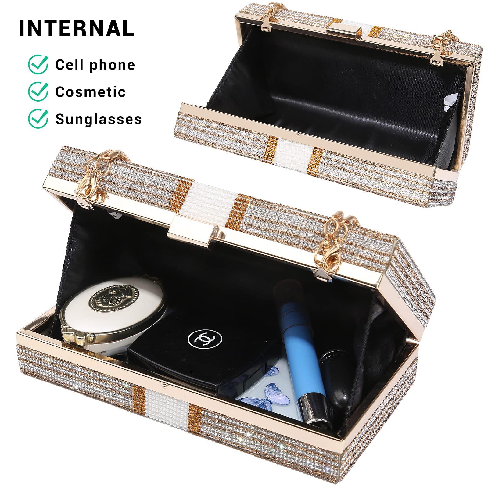 Stack of Cash Dollars Clutch Party Purse Crystal Evening Bag Cocktail for Women - Dasein Bags