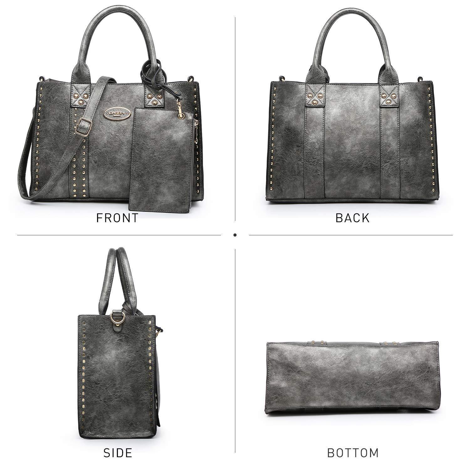 Studded 3-in-1 Top Handle Tote Handbag l Dasein - Dasein Bags
