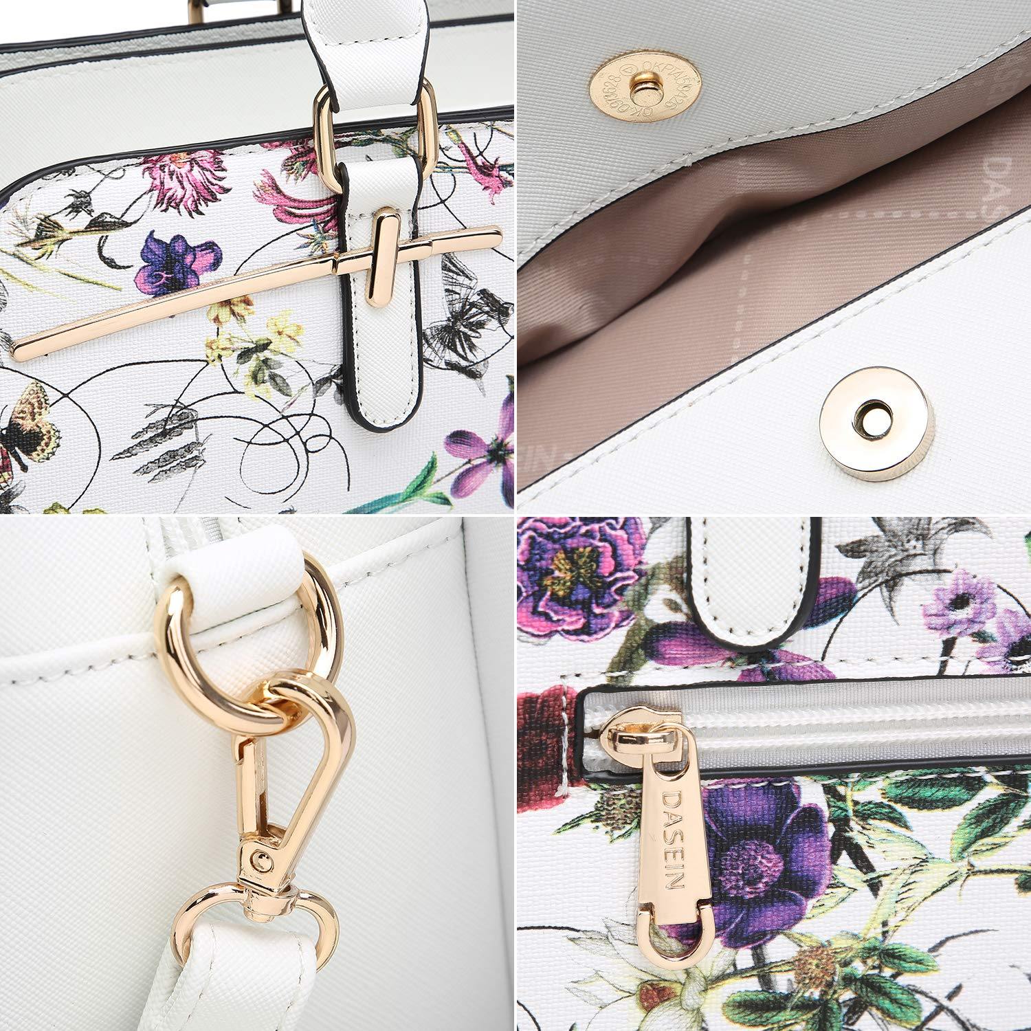 Gold-Tone Hardware Vegan Leather Textured Handbag with Matching Wallet l Dasein - Dasein Bags