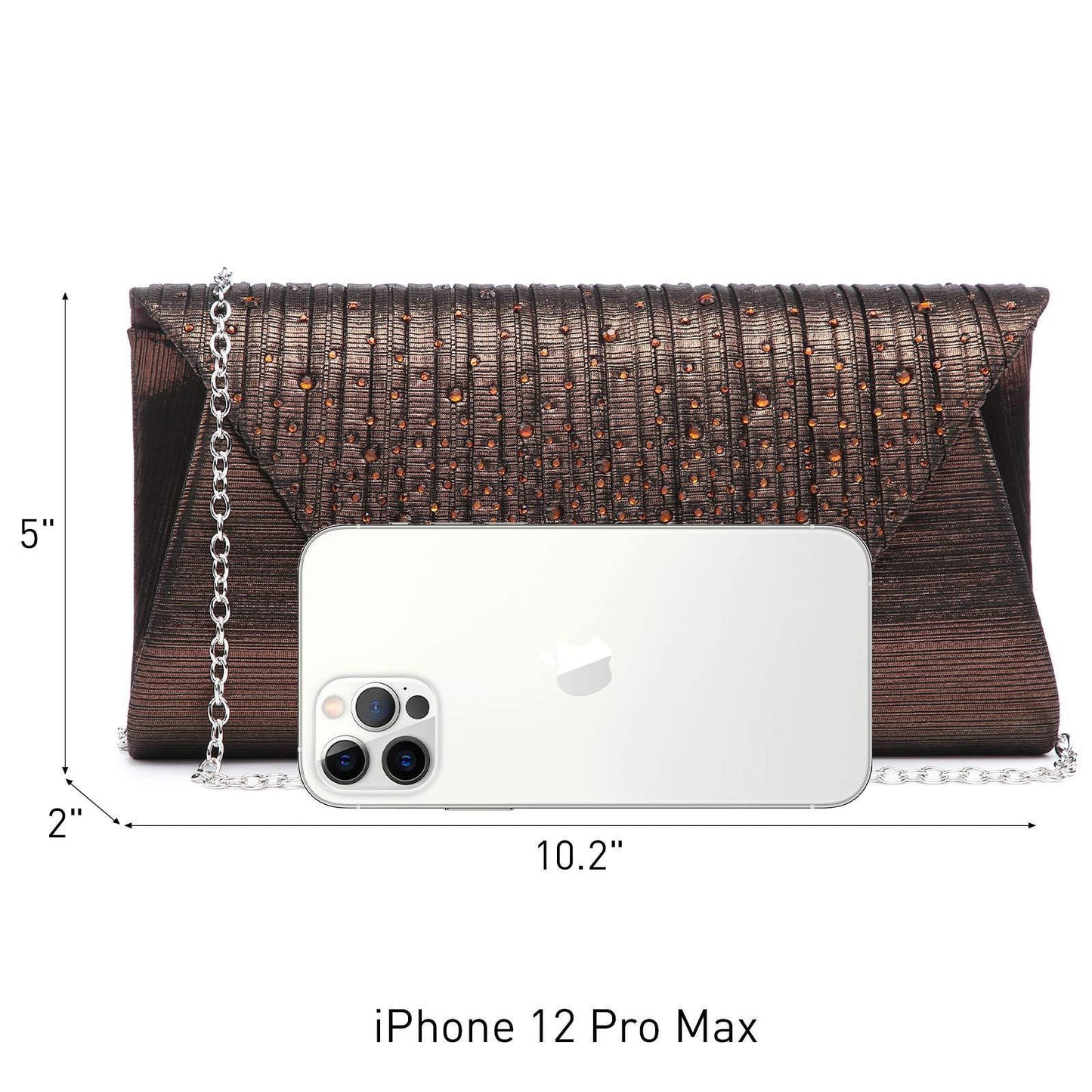 Women Glitter Rhinestone Wedding Evening Purse Envelope Clutch Dasein - Dasein Bags