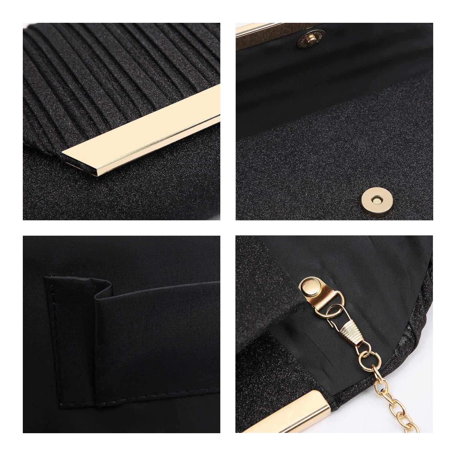 Dasein Glitter Flap Envelope Clutch Purses Evening Bags Wedding Party Prom Purse - Dasein Bags