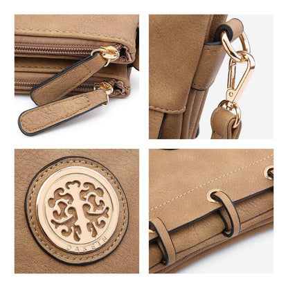 Small Size Emblem Retro Designer Crossbody Messenger Bag l Dasein - Dasein Bags