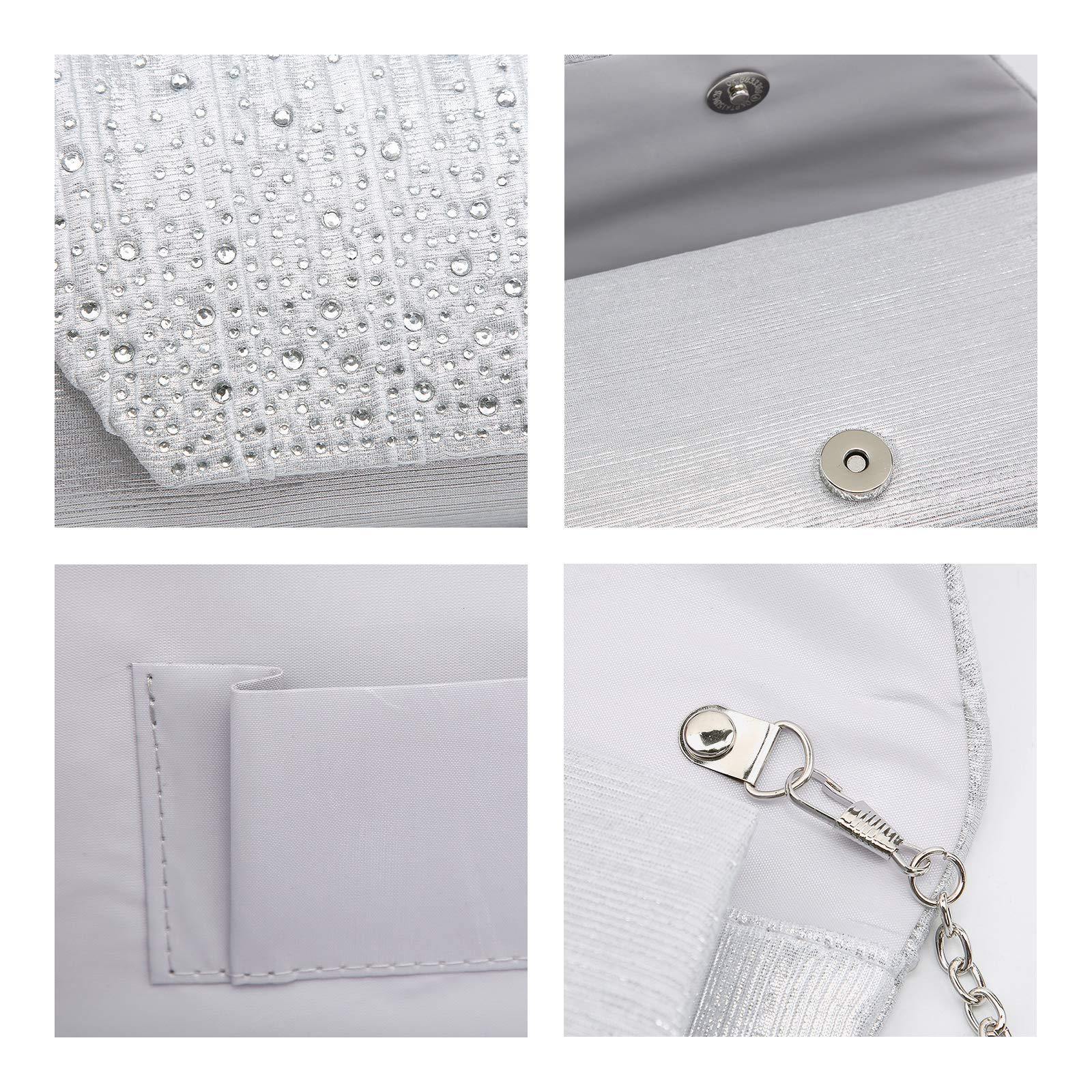 Women Glitter Rhinestone Wedding Evening Purse Envelope Clutch Dasein - Dasein Bags