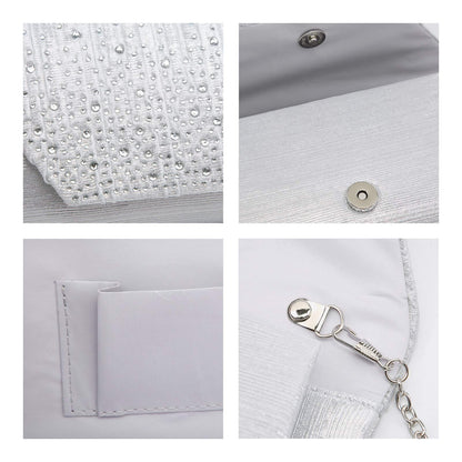 Women Glitter Rhinestone Wedding Evening Purse Envelope Clutch Dasein - Dasein Bags